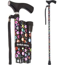 Walking Cane for Men or Women Foldable and Adjustable from 32-37" Bubbles FSA...