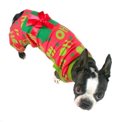 Target Christmas Dog Pet Pajamas Size Medium Ho Ho with a Bow
