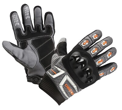 Modeka MX Top sommer Motorradhandschuhe  Gr. 10 - Grau Weiß Orange