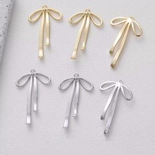 10pcs Bow Tie Charm,14K Gold Plated Brass Bowknot Pendant,Bow Earring Charm