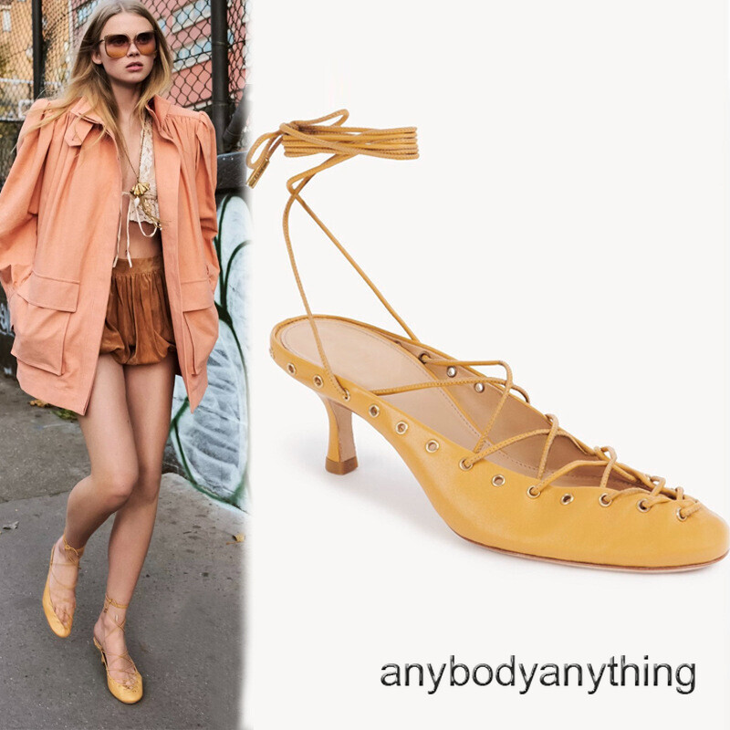 PANTOFOLA D’ORO Sandali da ballo donna punta tonda cravatta incrociata misura grande tacco medio ciabatte romane