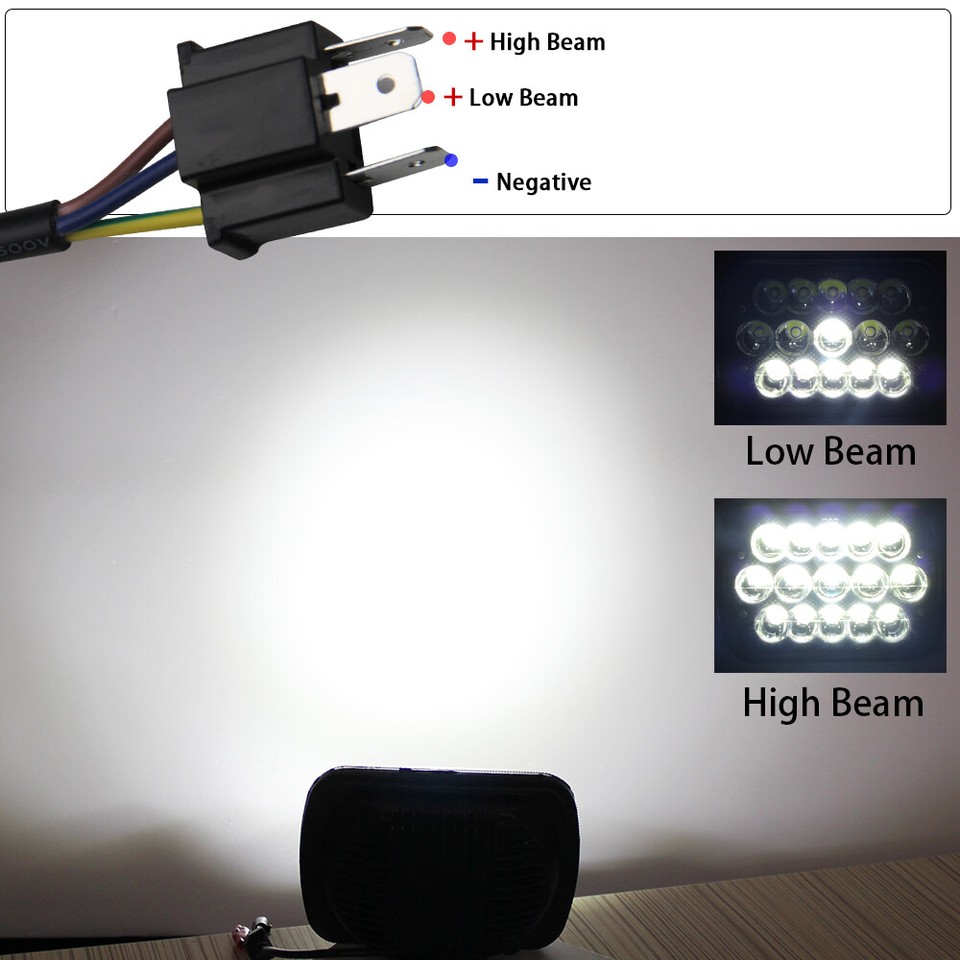YLT AUTO Pair 5x7 / 7x6 Blue LED Headlights For International 4700 4900 8100 9900 9200 – DOT/SAE, 6500K