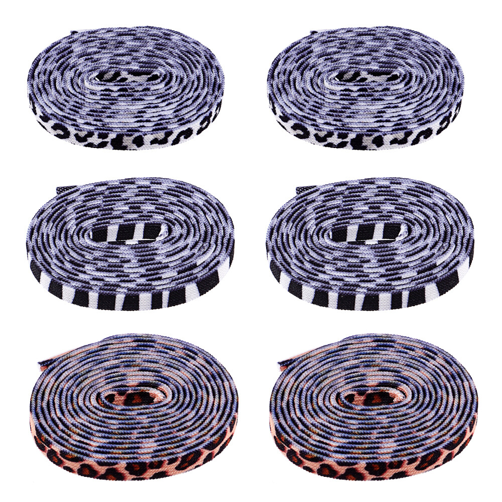 APL Lacci per scarpe fantasia animalier Miss Man elasticizzati flessibili