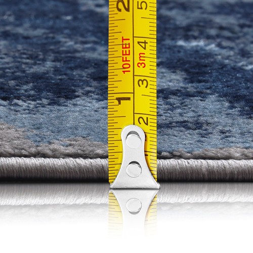 Navy Blue Grey Floor Rug Small Extra Large Sizes Thick Soft Pile Mat Cheap - Picture 10 of 11