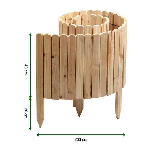Plancher à roulettes longueur 203 cm clôture en bois bord de coupe clôture de jardin clôture à roulettes bois de sapin - Photo 34/34