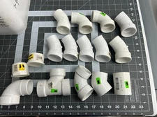 16-pack lot Lasco 1-1/4 " in. PVC 45 & 90 Degree S x S Elbow Fitting Coupling