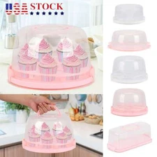 Cake Carrier Storage Tray Baked Goods Cookie Container Storage Carrier Box Case