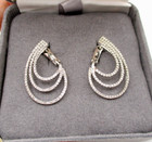 14K White Gold 214 Diamond Triple Hoop Earrings [E92] — photo 1