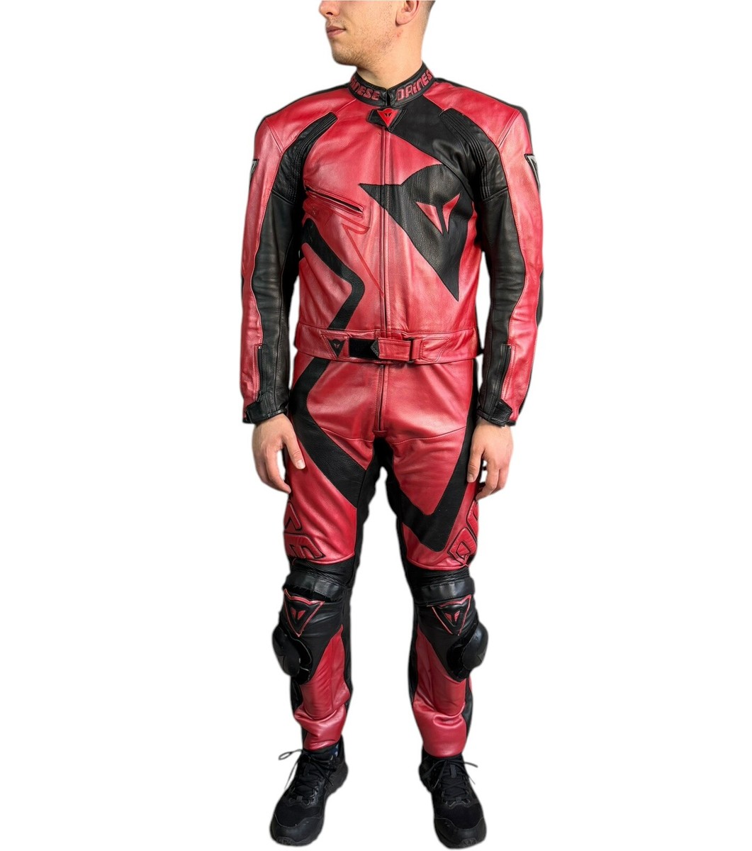 Dainese レザージャケット ブラック/レッド Dainese Sportiva Black Leather Motorcycle Jacket 54 | eBay