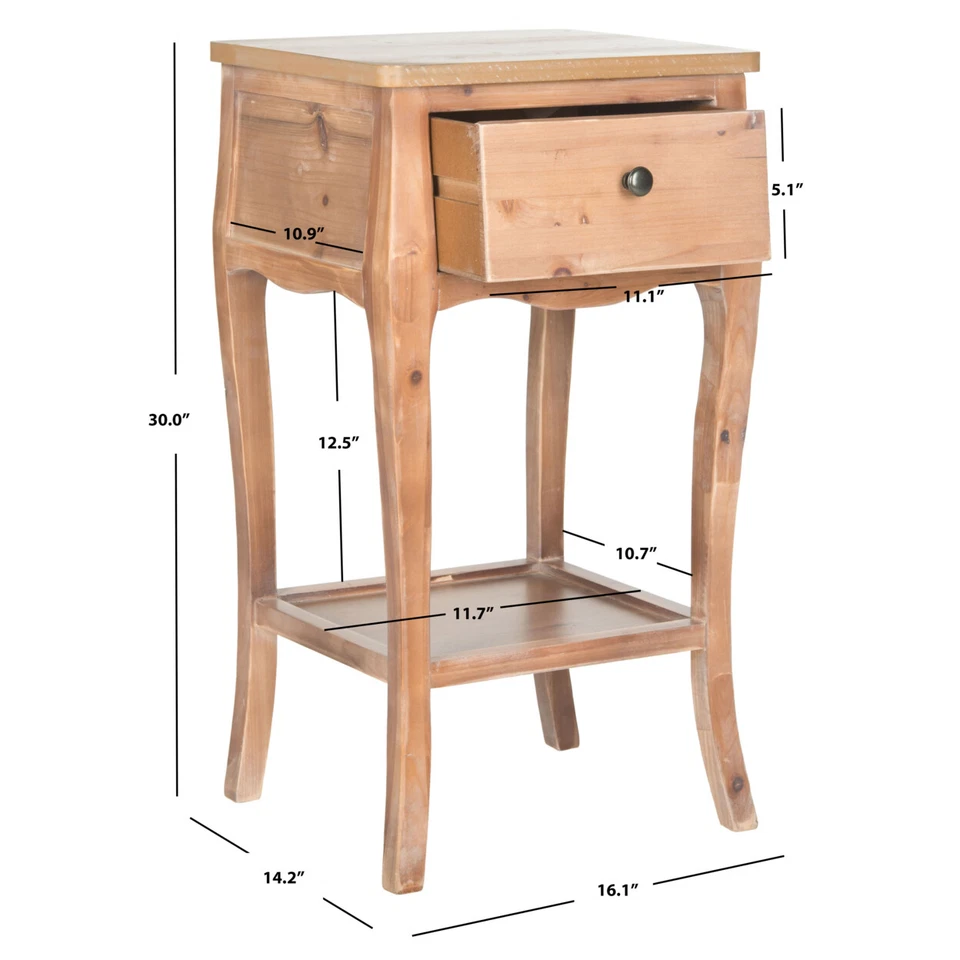 Mesa auxiliar SAFAVIEH Thelma con cajón de almacenamiento | Miel Natural | Foto 4 de 4