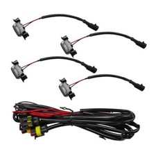 4PCS Car LED Grille Lights with Wiring Harness, Water-Resistant White Black