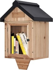 Little Library Box Outdoor,Free Library Box Little Outdoor Book Storage,Wood