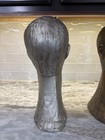 4 VTG Chalkware Male Mannequin Head Bust Faux Bronze Barber Toupee Hat Display — photo 4