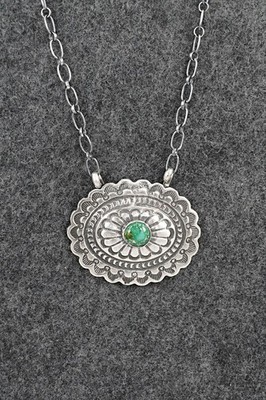 Turquoise & Sterling Silver Necklace - Adrienne Gordon