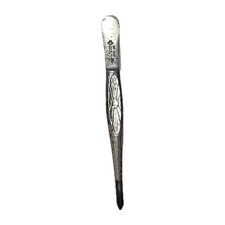 Vintage La Cross Swiss Tweezers Silver Tone Cosmetic Tool Rubber Tips 3.25  