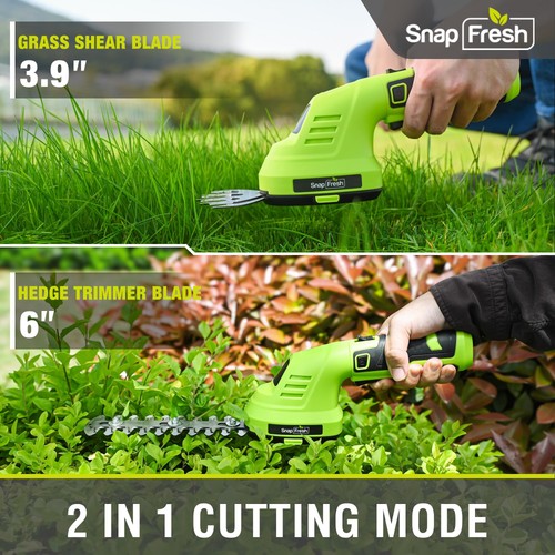 Cordless Hedge Trimmer & Grass Shears, 2-in-1 7.2V Handheld Mini Hedge Trimme... - Picture 3 of 9