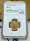 2023 1/4 oz American Gold Eagle G$10  NGC MS70 Brown Label