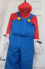 Super Mario Brothers Costume - Child's Size Medium 7-8 - Hat Gloves Included