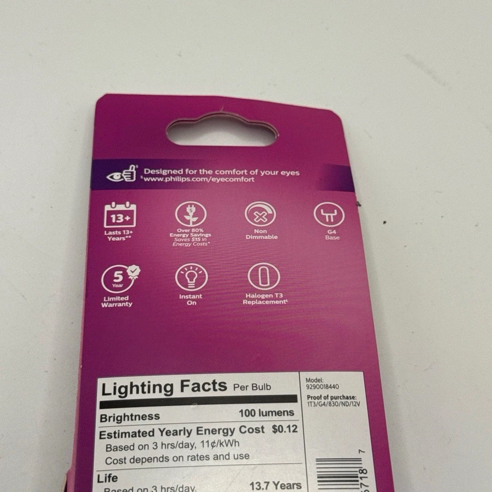 PHILIPS 1W LED G4 Base 12V Bright White 9290018440 EyeComfort Nondimmable - Image 4 of 4