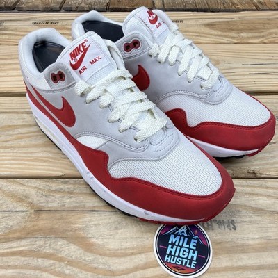 Nike Air Max 1 Anniversary University Red Mens 6.5 Womens 8 Preowned