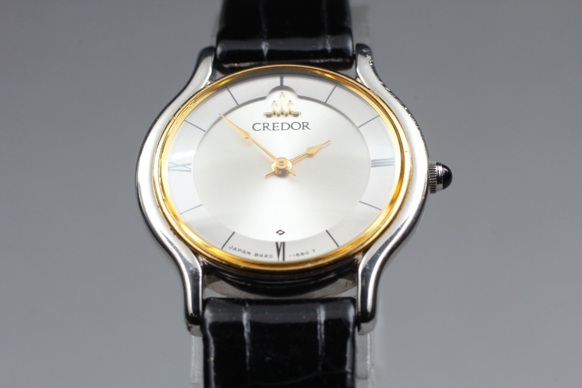 Near Mint] SEIKO Credor 8420-0150 18K Gold Bezel Quartz Women's