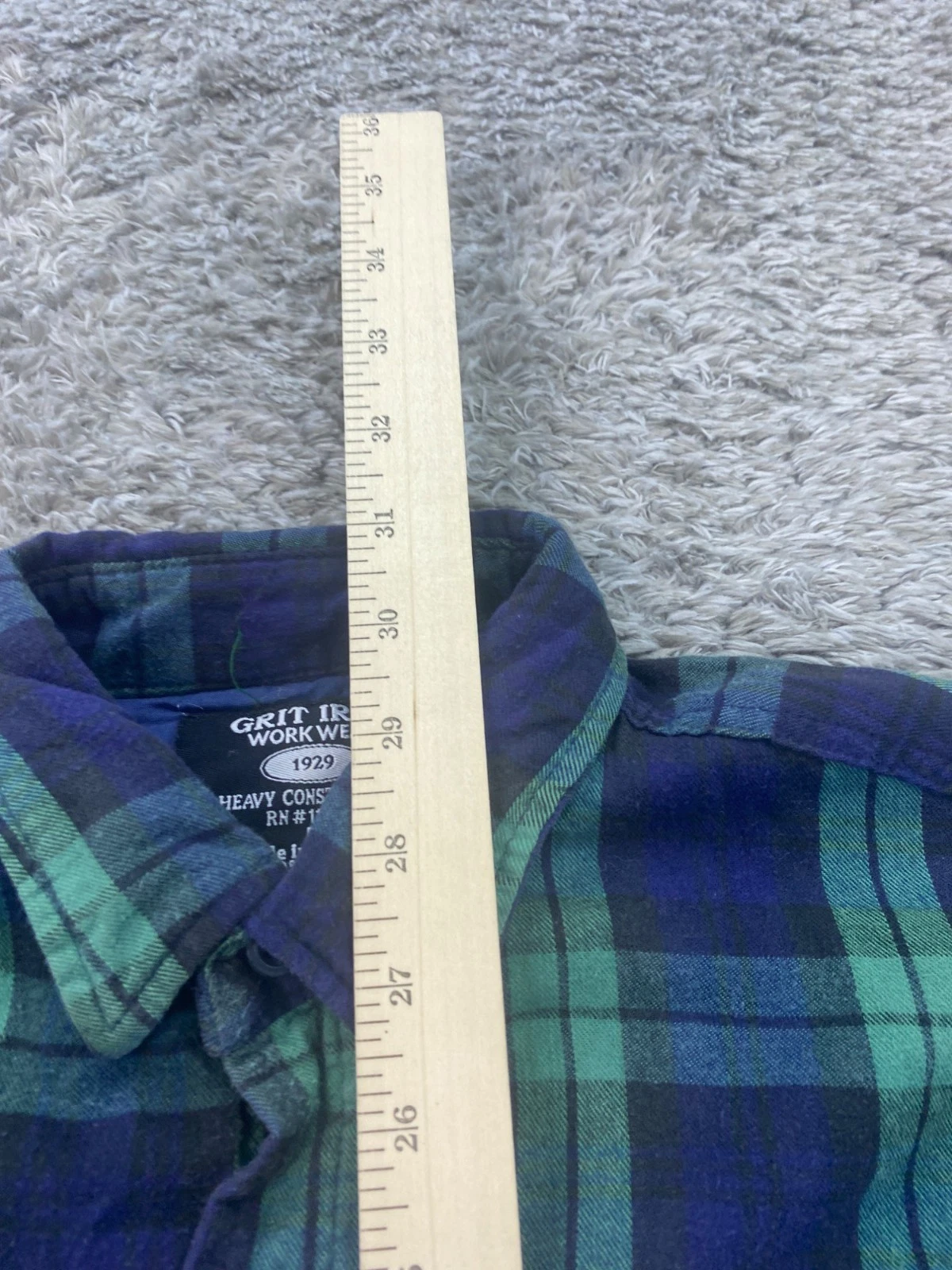 Grit Iron Workwear Jacket Men Medium Tartan Plaid Fleece Flannel Shacket NWT image 6