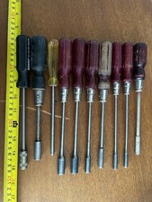 Vintage Job Lot Of 10 Off Hex Socket Nut Drivers Various Sizes