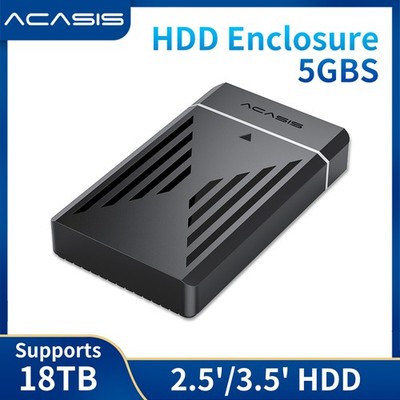 Acasis 2.5/3.5'' USB 3.0 SATA HDD Case High-Speed Transfer for External Storage
