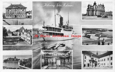 Sweden, Kalmar, RPPC, Steamer, Multi-View Scenes, Photo