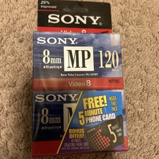 2 Sony 120 min 8mm MP Hi- Packing Video 8 Tape P6-120MPB Sealed NTSC