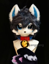 Fursuit Long Fur Husky Fox Mascot Head Party Halloween Fur Cosplay-Promotion