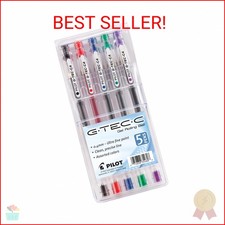 PILOT G-Tec-C Gel Ink Rolling Ball Pens, Ultra Fine Point (0.4mm), Black/Blue/Re