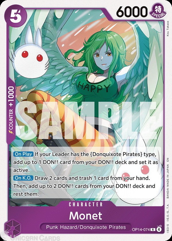OP14-074 Monet : Rare English One Piece TCG Card : OP14: The Azure Sea's Seven