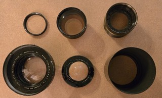 WWll Kodak f: 2.5 7 in 5x5 EKTAR Aerial Surveillance Lens & Diaphragm Extras