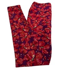 LuLaRoe Leggings OS One Size Tropical Floral PINK PURPLE Flower HIBISCUS Island