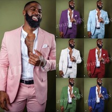 Men Suits Slim Fit Party Casual Wedding Office Tuxedos Men Blazers Pants