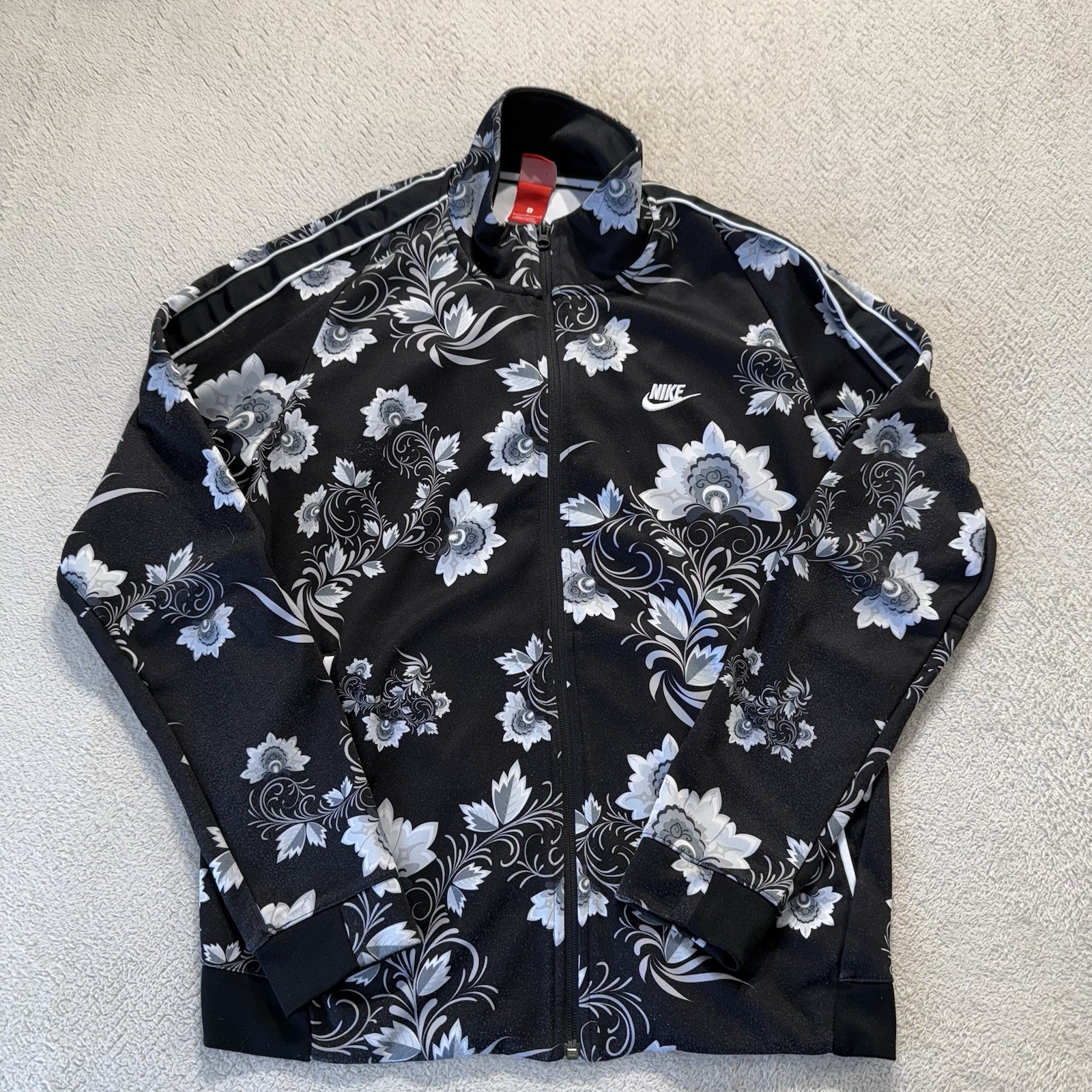 SACAI X NIKE Giacca Nike bianca e nera stampa floreale all over full zip uomo taglia large