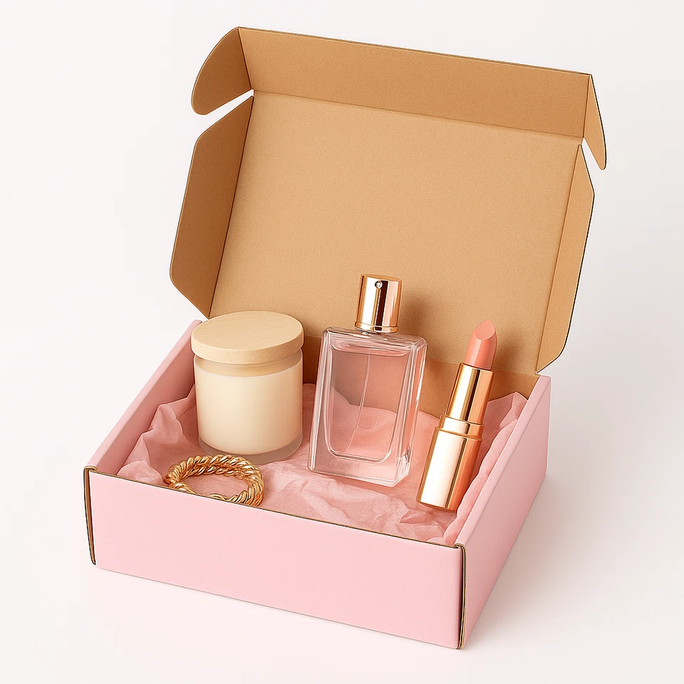 25 Pink Shipping Boxes 10x8x4 Self-Folding Cardboard Mailers for Gifts & Packing - Image 4 of 4