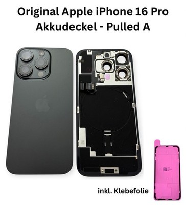 Original Apple iPhone 16 Pro Akkudeckel Backcover NFC Flex Blitz Schwarz Grad A