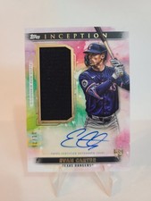2024 Topps Inception EVAN CARTER RC Game Used Sock Relic Auto 11/25 Rangers