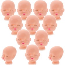 10pcs Vinyl Small Doll Heads Painting Doll Body Part Craft Making Heads