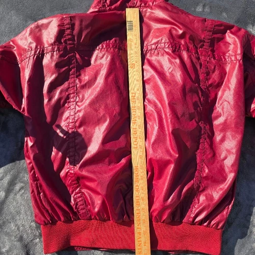 Vintage 80s Nissan Racing Jacket Mens Large Maroon Nylon Windbreaker Pit Coat image 12