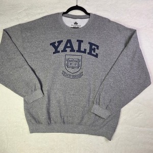 Ivysport Yale University Sweatshirt Mens XL Gray Crewneck Fleece Pullover Crest