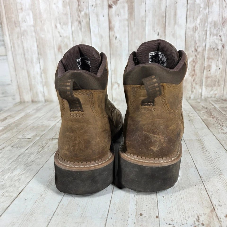 Ariat Women's Work Boots Brown Leather Lace Up Ankle Style 10025016 Size 9B - Image 3 of 4