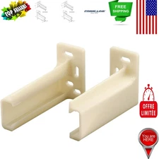 Durable Plastic Drawer Track Back Plates - 3/8 In. x 1 In. Pair - White Finish