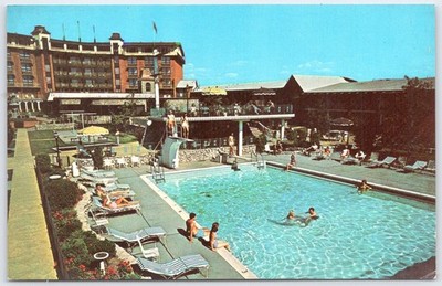 Vintage Executive Inn Louisville KY Poolside Postcard 1960s