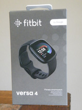 SEALED Fitbit Versa 4 Google Fitness Smartwatch Black/Graphite Aluminum FREESHIP