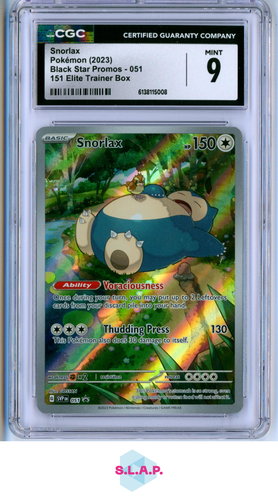 SNORLAX POKEMON 51 2023 BLACK STAR PROMOS 151 ETB ENGLISH CGC 9 - Picture 1 of 2