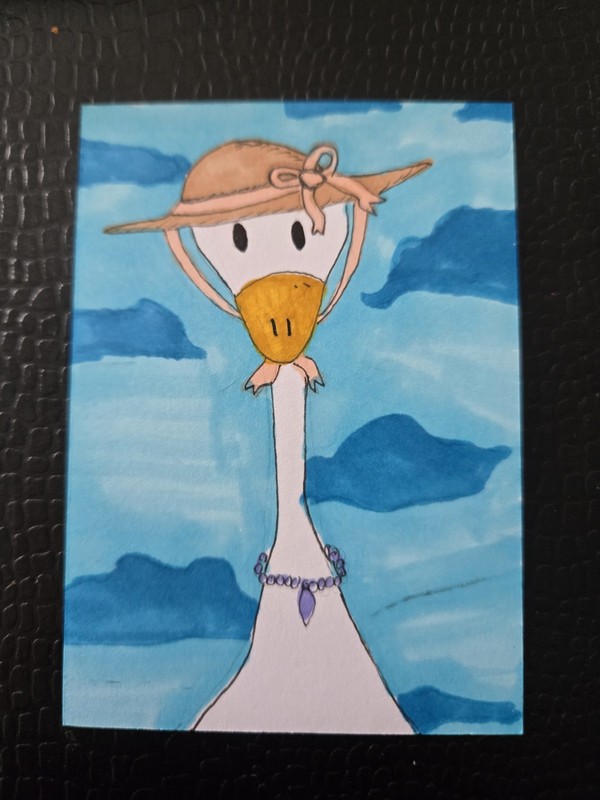 ACEO ORIGINAL ARTIST TRADING CARD HANDMADE Lady of the Day