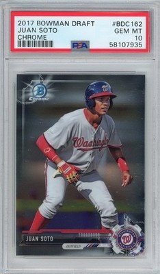 Graded 2017 Bowman Draft Chrome Juan Soto #BDC162 Rookie Card PSA 10 Mint
